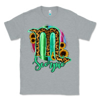 Heather Grey Scorpio Zodiac Sign Sunflower Leopard Serape Classic Tee - RanaPortraitStore