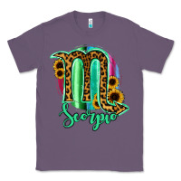 Lavender Scorpio Zodiac Sign Sunflower Leopard Serape Classic Tee - RanaPortraitStore