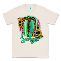 Natural Scorpio Zodiac Sign Sunflower Leopard Serape Classic Tee - RanaPortraitStore