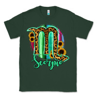 Sports Green Scorpio Zodiac Sign Sunflower Leopard Serape Classic Tee - RanaPortraitStore