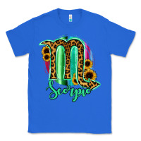 True Royal Scorpio Zodiac Sign Sunflower Leopard Serape Classic Tee - RanaPortraitStore