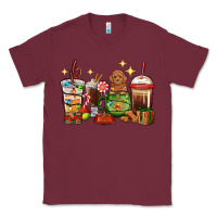 Burgundy Christmas coffee cups with Poodle Classic Tee - RanaPortraitStore