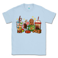 Dusty Blue Christmas coffee cups with Poodle Classic Tee - RanaPortraitStore