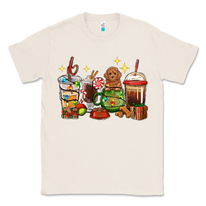 Christmas Coffee Cups With Poodle Classic Tee by RanaPortraitStore | Teevron