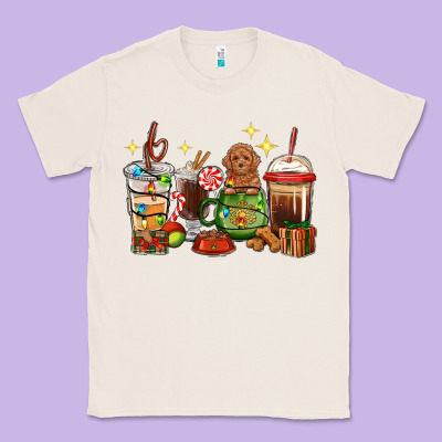 Christmas Coffee Cups With Poodle Classic Tee Designed By Ranaportraitstore