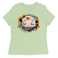 Matcha Sunflower Leopard Hedgehog Ladies Tee - Jasminsmagicworld