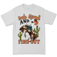 Dove Grey buck around and find out rodeo cowboy Premium Tee - MaliasSmallBusiness