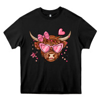 Black valentines day long haired cow Heavy Core Tee - MaliasSmallBusiness