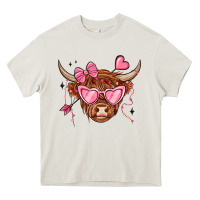 Cream valentines day long haired cow Heavy Core Tee - MaliasSmallBusiness