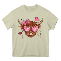 Mossy valentines day long haired cow Heavy Core Tee - MaliasSmallBusiness