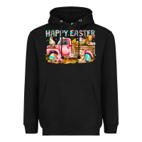 Black Happy Easter Animal Farm Truck Heavyweight Hoodie - CowhideDigitalArt