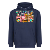 Navy Happy Easter Animal Farm Truck Heavyweight Hoodie - CowhideDigitalArt