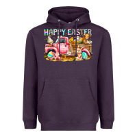 Plum Happy Easter Animal Farm Truck Heavyweight Hoodie - CowhideDigitalArt