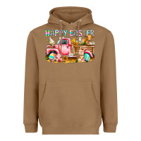Toasted Coconut Happy Easter Animal Farm Truck Heavyweight Hoodie - CowhideDigitalArt