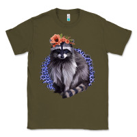 Army Green Raccoon with Flowers Classic Tee - Bettercallsaul