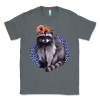Charcoal Heather Raccoon with Flowers Classic Tee - Bettercallsaul