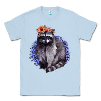 Dusty Blue Raccoon with Flowers Classic Tee - Bettercallsaul