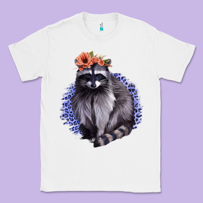 Raccoon With Flowers Classic Tee Designed By Bettercallsaul