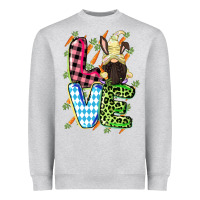 Heather Grey Love Easter gnome Easter Day Heavyweight Sweatshirt - CowGirlArtShop