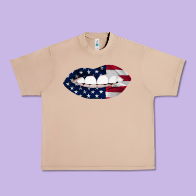 Lips American Flag Urban Heavy Tee Designed By Bettercallsaul