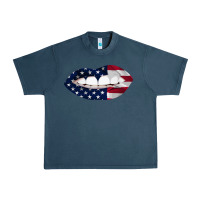 Midnight Navy Lips American Flag Urban Heavy Tee - Bettercallsaul