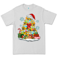 Dove Grey christmas tree with school bus Premium Tee - MaliasSmallBusiness