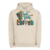 Pigment French Oak but first coffee Urban Hoodie - Artiststas