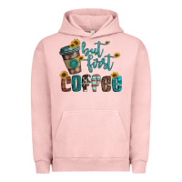 Pigment Salmon but first coffee Urban Hoodie - Artiststas