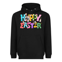 Black Hoppy Easter Heavyweight Hoodie - CowhideDigitalArt