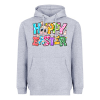 Heather Grey Hoppy Easter Heavyweight Hoodie - CowhideDigitalArt
