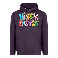 Plum Hoppy Easter Heavyweight Hoodie - CowhideDigitalArt