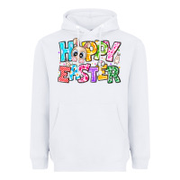 White Hoppy Easter Heavyweight Hoodie - CowhideDigitalArt