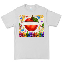 Dove Grey custom teacher name apple Premium Tee - NancyCooperArtShop