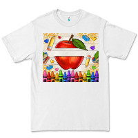 White custom teacher name apple Premium Tee - NancyCooperArtShop