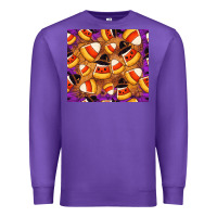 Purple Candy Pattern Premium Sweatshirt - CowhideDigitalArt