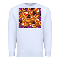 White Candy Pattern Premium Sweatshirt - CowhideDigitalArt