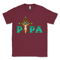 Burgundy Papa Jesus with Cross Classic Tee - Bettercallsaul