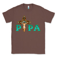 Chestnut Papa Jesus with Cross Classic Tee - Bettercallsaul