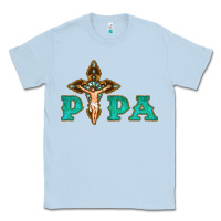 Dusty Blue Papa Jesus with Cross Classic Tee - Bettercallsaul