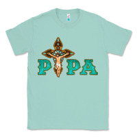Seafoam Papa Jesus with Cross Classic Tee - Bettercallsaul