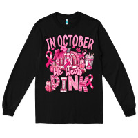 Black in october we wear pink american football Long Sleeve Tee - RanaPortraitStore