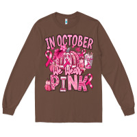 Chestnut in october we wear pink american football Long Sleeve Tee - RanaPortraitStore