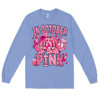 Colony Blue in october we wear pink american football Long Sleeve Tee - RanaPortraitStore