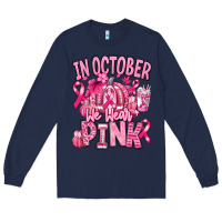 Navy in october we wear pink american football Long Sleeve Tee - RanaPortraitStore