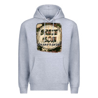 Heather Grey Brave mom from son up to son down Mother's Day Premium Hoodie - FaDigitalArtStudio