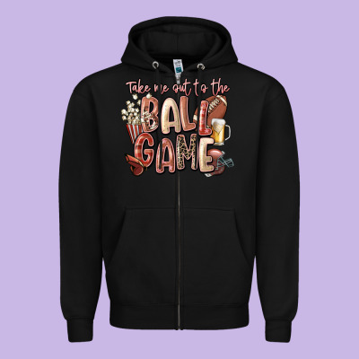 Take Me Out To The Ball Game Zipper Hoodie Designed By Fadigitalartstudio