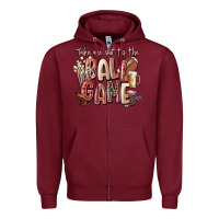 Burgundy take me out to the ball game Zipper Hoodie - FaDigitalArtStudio