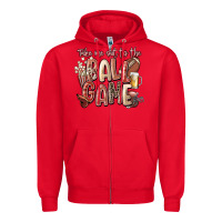 Red take me out to the ball game Zipper Hoodie - FaDigitalArtStudio
