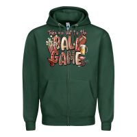 Sports Green take me out to the ball game Zipper Hoodie - FaDigitalArtStudio