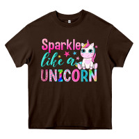 Chocolate Brown sparkle like a unicorn Heavy Core Tee - NancyCooperArtShop